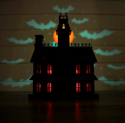 Cracker Barrel Haunted House Mantel Decor with Projection New With Box
