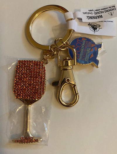 Disney Parks Epcot Food and Wine Festival 2021 Wine Glass Keychain New with Tag