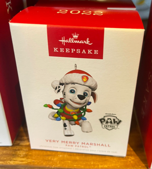 Hallmark 2022 Paw Patrol Very Merry Marshall Christmas Ornament New With Box