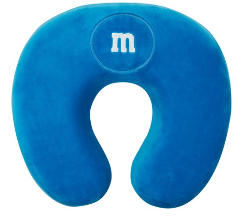 M&M's World Blue Characters Memory Foam Travel Neck Pillow New with Tag