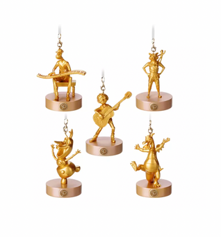 Disney Walt Disney World 50th Fab 50 Epcot Gold Christmas Ornament Set New Box