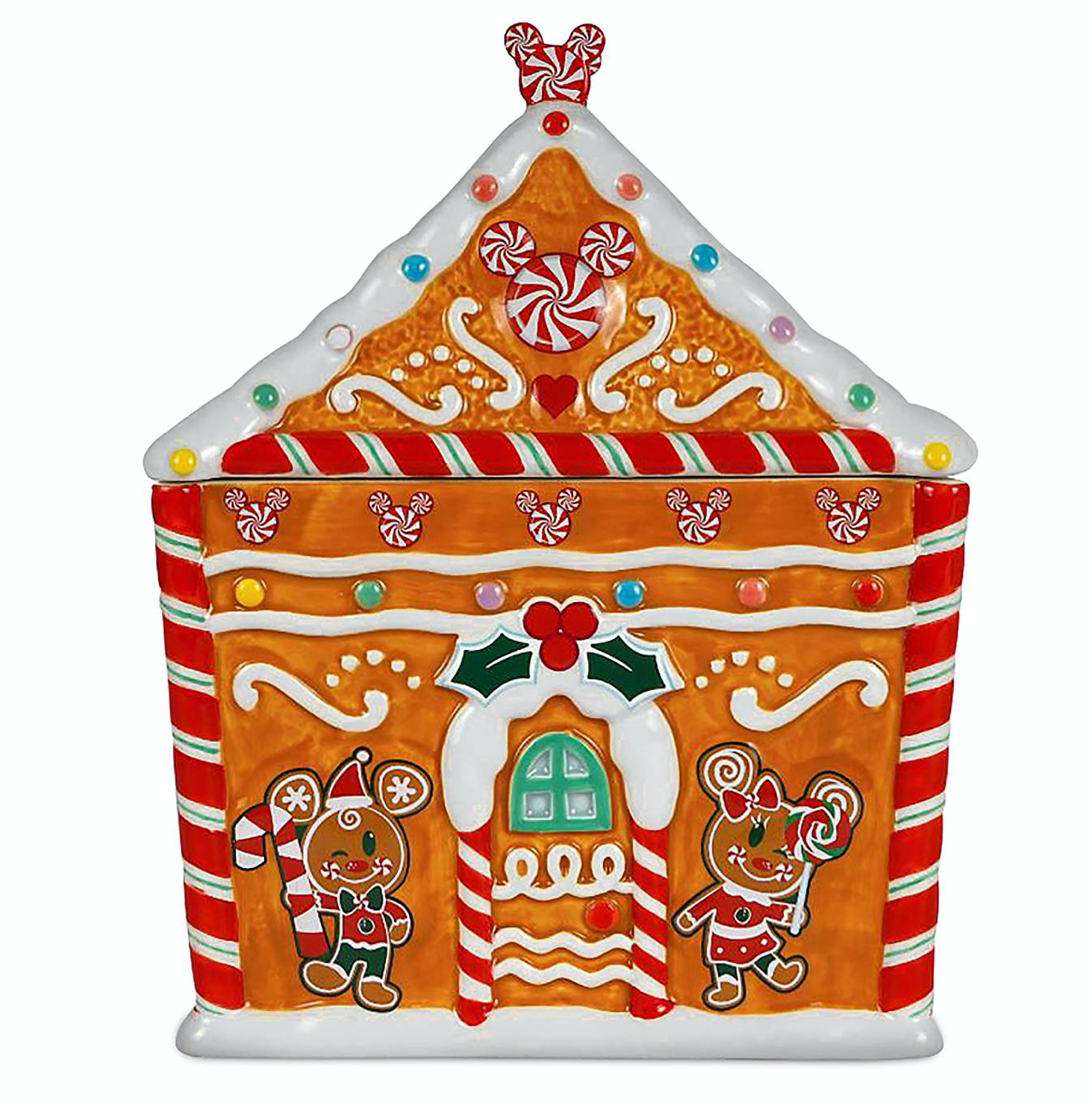 Disney Mickey and Friends Holiday Christmas Cookie Jar Gingerbread New with Box