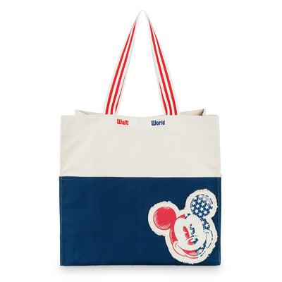 Disney Parks Walt Disney World Mickey Americana Cotton Tote Bag New with Tags