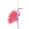 Robert Stanley Flamingo is Standing on One Leg Glass Christmas Ornament New Tag