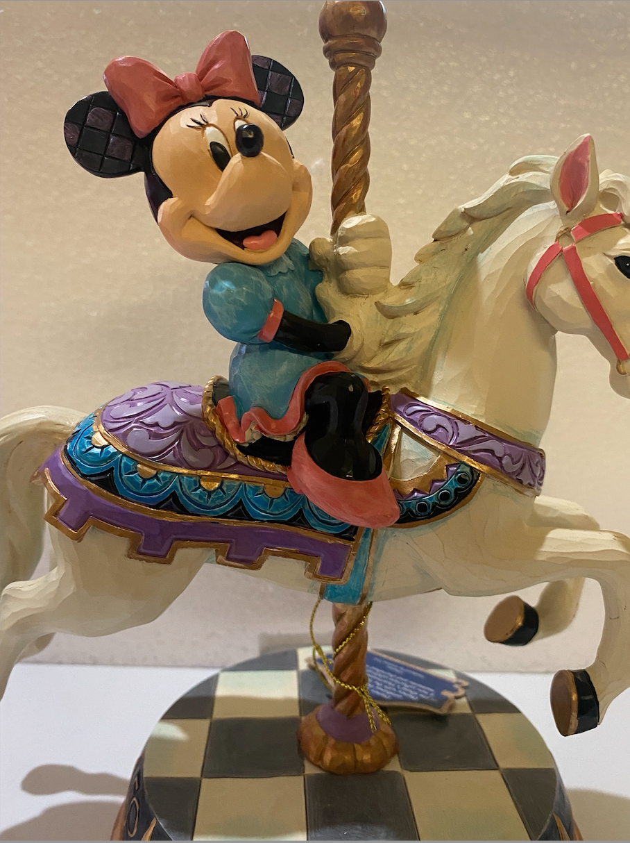 Disney Parks Jim Shore 50th Minnie Mouse Charming Carousel Figurine New With Box