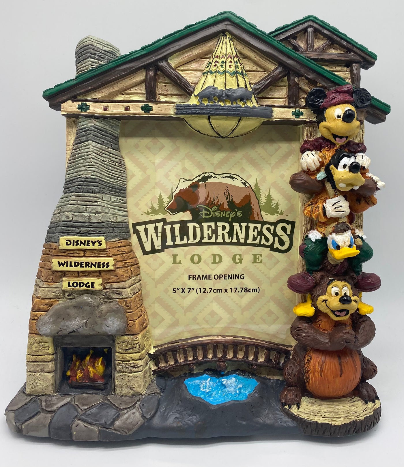 Disney Parks Wilderness Lodge Mickey & Friends Totem Pole Photo Frame New w Box