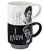 Hallmark Star Wars Han Solo and Princess Leia Love You Stacking Mugs Set New