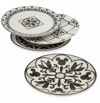 Disney Parks Mickey Mouse Tidbit Plate Set Disney Homestead Collection New
