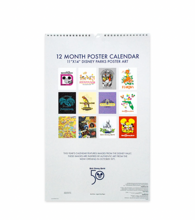 Disney Parks Attraction Poster Calendar 2022 12 Months 50th Anniversary Wdw New