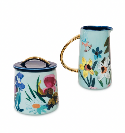 Disney Alice in Wonderland 70th by Mary Blair Creamer and Sugar Bowl Set New
