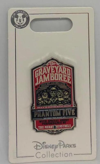 Disney Parks Haunted Mansion Graveyard Jamboree Phantom Five Pin New With Card