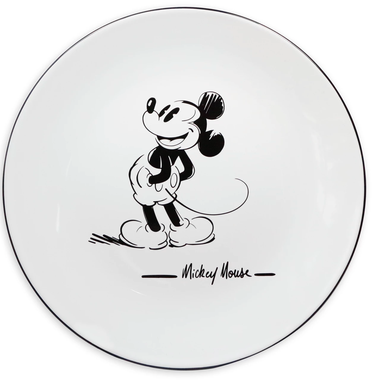 Disney Black and White Mickey Ceramic Dinner Plate New