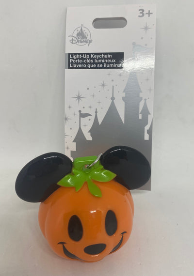 Disney Parks Halloween 2021 Mickey Pumpkin Light Up Keychain New with Tag