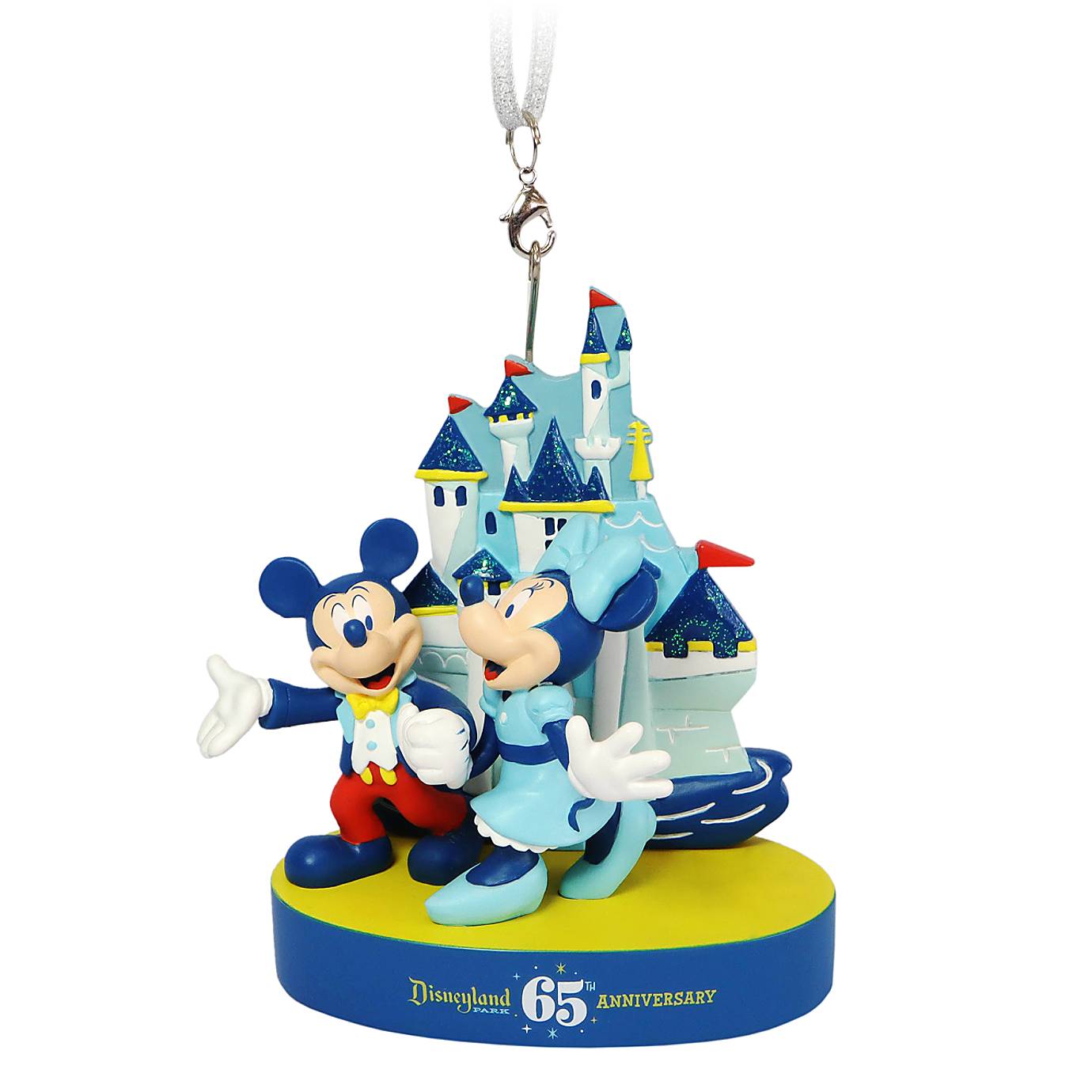 Disney Disneyland 65th Mickey and Minnie Figural Christmas Ornament New with Tag