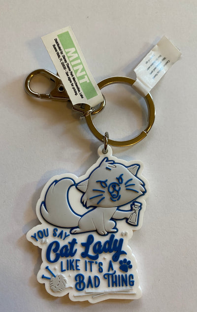 Disney Parks Cats You Say Cat Lady Like it's a Bad Thing Keychain New with Tag