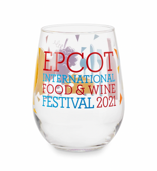 Disney Parks Epcot Food and Wine Festival 2021 Stemless Wine Glass New