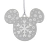 Disney Parks Mickey Icon Snowflake Red Disc Christmas Ornament New With Tags