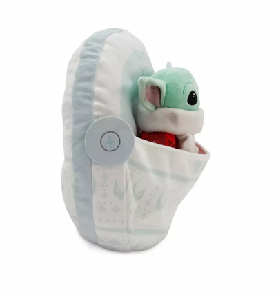 Disney Star Wars Mandalorian The Child Grogu Holiday Plush in Hover Pram New