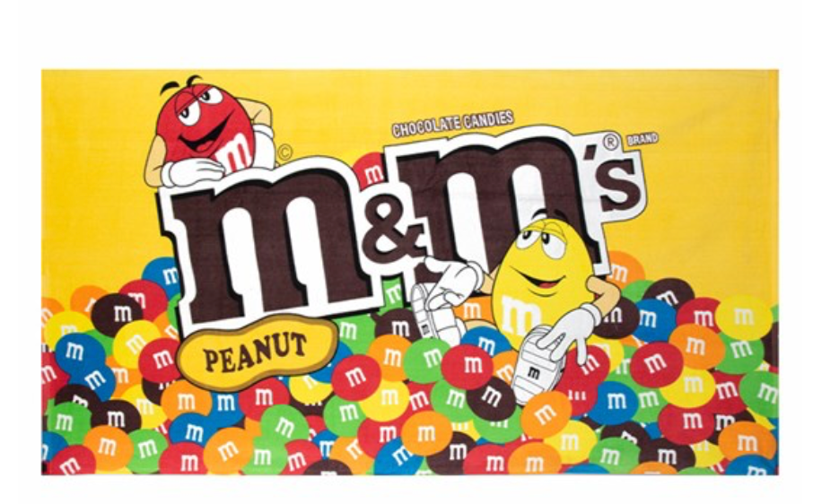 M&M's World Characters Peanut Bag Beach Towel New with Tags