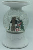 Bath and Body Works Light Up Water Globe Holiday House Pedestal 3 Wick Candle N