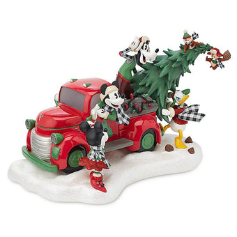 Disney Yuletide Farmhouse Mickey Friends Light-Up Red Truck Holiday Figurine New