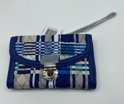 Vera Bradley Cotton Ultimate Wristlet Santiago Woven With Navy New with Tag