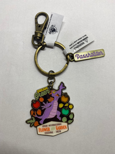 Disney Flower and Garden Festival 2020 Figment Passholder Keychain New with Tag