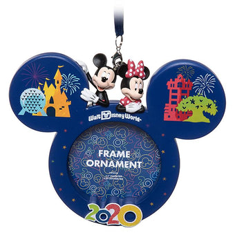 Disney Parks WDW 2020 Mickey and Minnie Photo Frame Ornament New with Tag