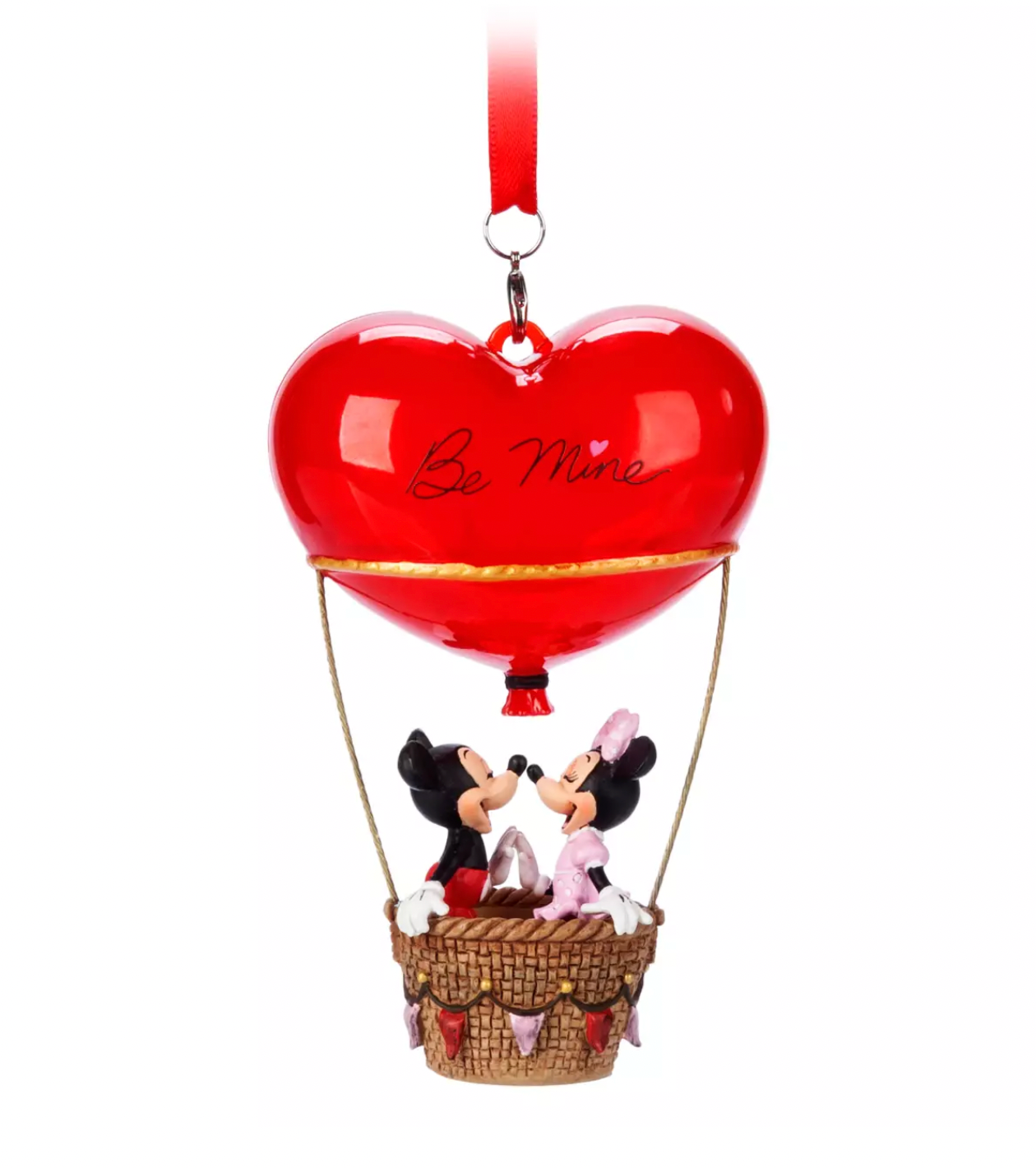 Disney Mickey Minnie Be Mine Heart Shaped Balloon Christmas Ornament New w Tag