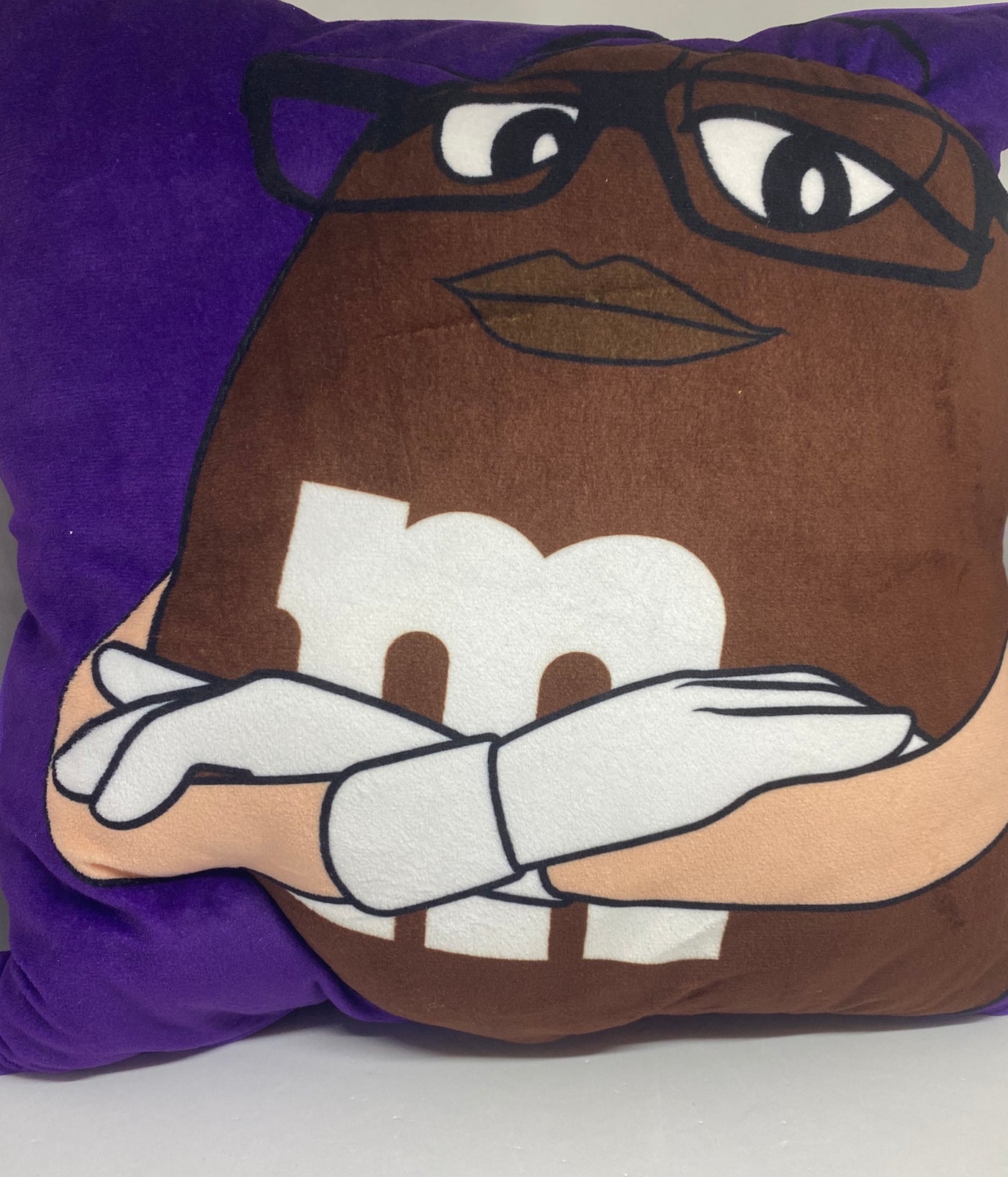 M&M's World Brown I'm Sorry I'm Late I Didn't Want To Come Pillow Plush New Tag
