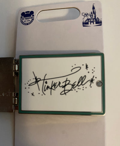 Disney WDW 50th Vault Tinker Bell Autograph Book Pin New with Card