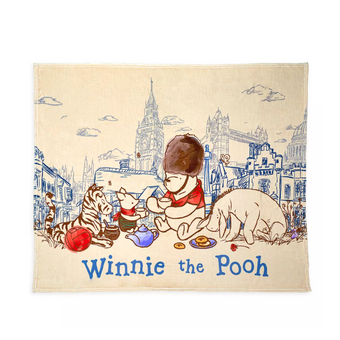 Disney Parks Epcot United Kingdom Winnie the Pooh Pals Classic Throw Blanket New