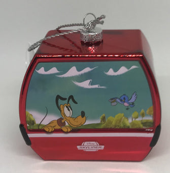 Disney Parks Skyliner Mickey and Friends Glass Christmas Ornament New with Tag