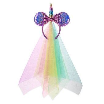 Disney Parks Minnie Unicorn Sequined Ear Headband New with Tag