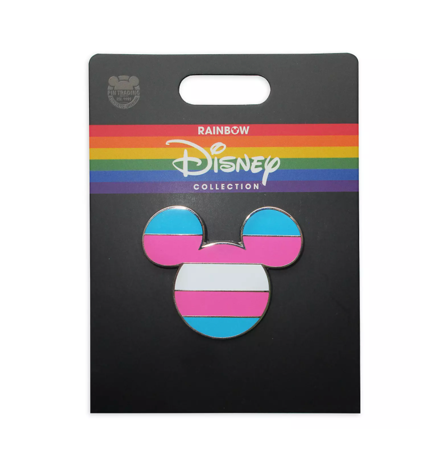 Disney Parks Rainbow Collection Mickey Icon Transgender Flag Pin New with Card