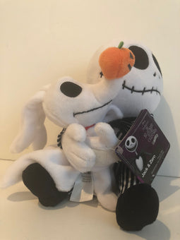 Disney The Nightmare Before Christmas Jack Skellington and Zero Plush Set New