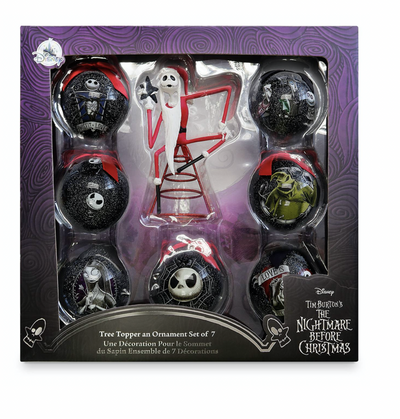 Disney The Nightmare Before Christmas Ornament Set and Tree Topper New with Box
