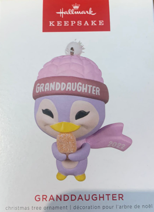 Hallmark 2022 Granddaughter Penguin Christmas Ornament New With Box