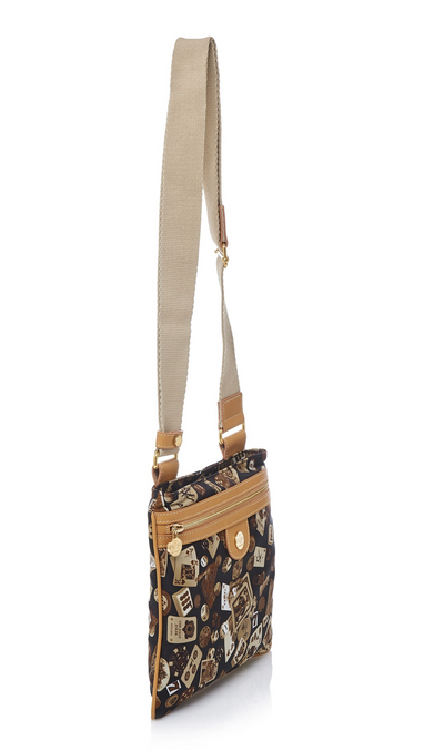 Madrid Life is a Game Dark Brown Shoulder Bag Made in Italy by Divo Diva New