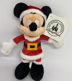 Disney Parks Mickey Mouse 7" Santa Plush New with Tag