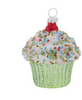 Robert Stanley Green Sprinkle Cupcake Glass Christmas Ornament New with Tag