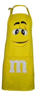 M&M's World Yellow Character Apron and Chef Hat Set for Adult  New with Tag