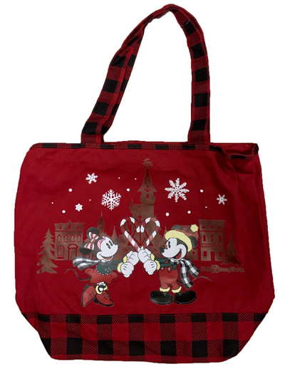 Disney Parks Mickey and Minnie Holiday Tote New with Tag