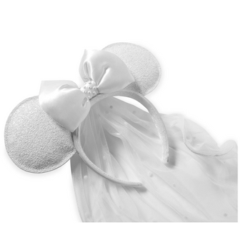Disney Parks Wedding Minnie Bridal Ear Headband New with Tags