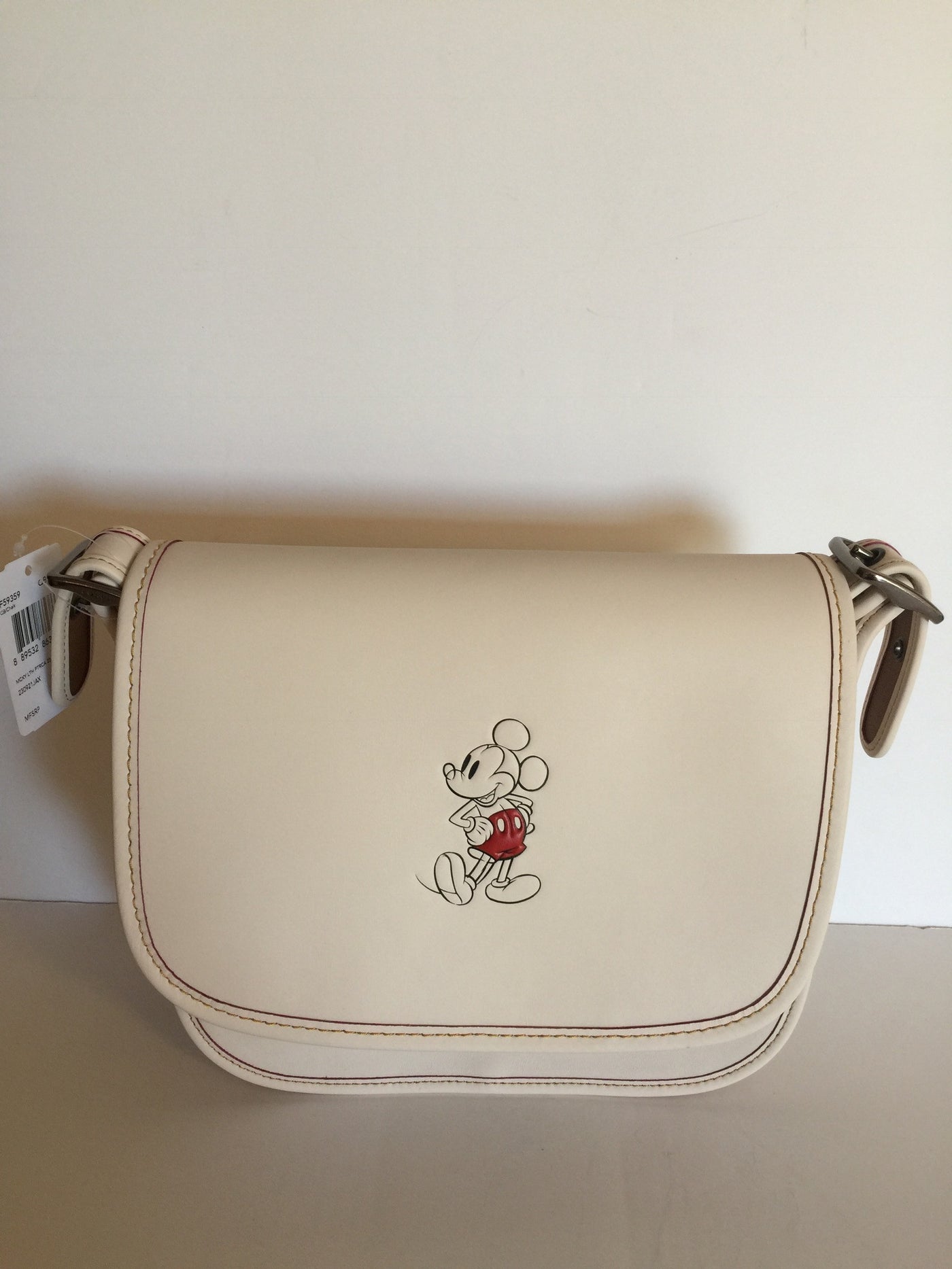 Disney X Coach Mickey Leather Patricia 23 Shoulder Bag Chalk White New with Tags