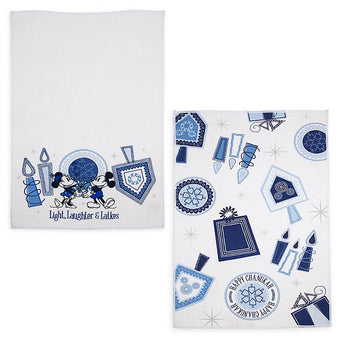 Disney Parks Holiday Mickey and Minnie Happy Chanukah Hanukkah Two Dish Towel