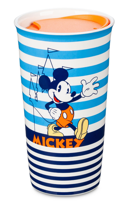 Disney Parks Mickey Mouse Ceramic Coffee Travel Tumbler New