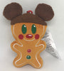 Disney Parks Holiday Mickey Mouse Gingerbread Plush Clip Keychain New with Tag