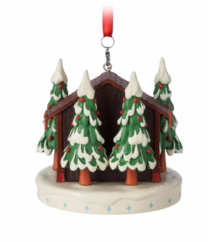 Disney Sketchbook Mickey Minnie Wood Cabin Christmas Ornament New