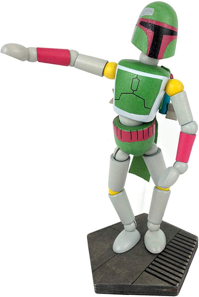 Disney Parks Star Wars Galaxy's Edge Wooden Boba Fett Bendable Toy Figurine